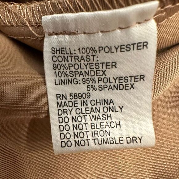 Gianni Bini Embroidered Damask Overlay Sleeveless A-line Mini Dress Tan Small - Picture 5 of 5